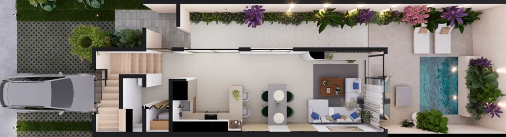 Duo Terra Punta Cana | Townhouses de 2 Habitaciones con Patio en Residencial Bavaro - Punta Cana